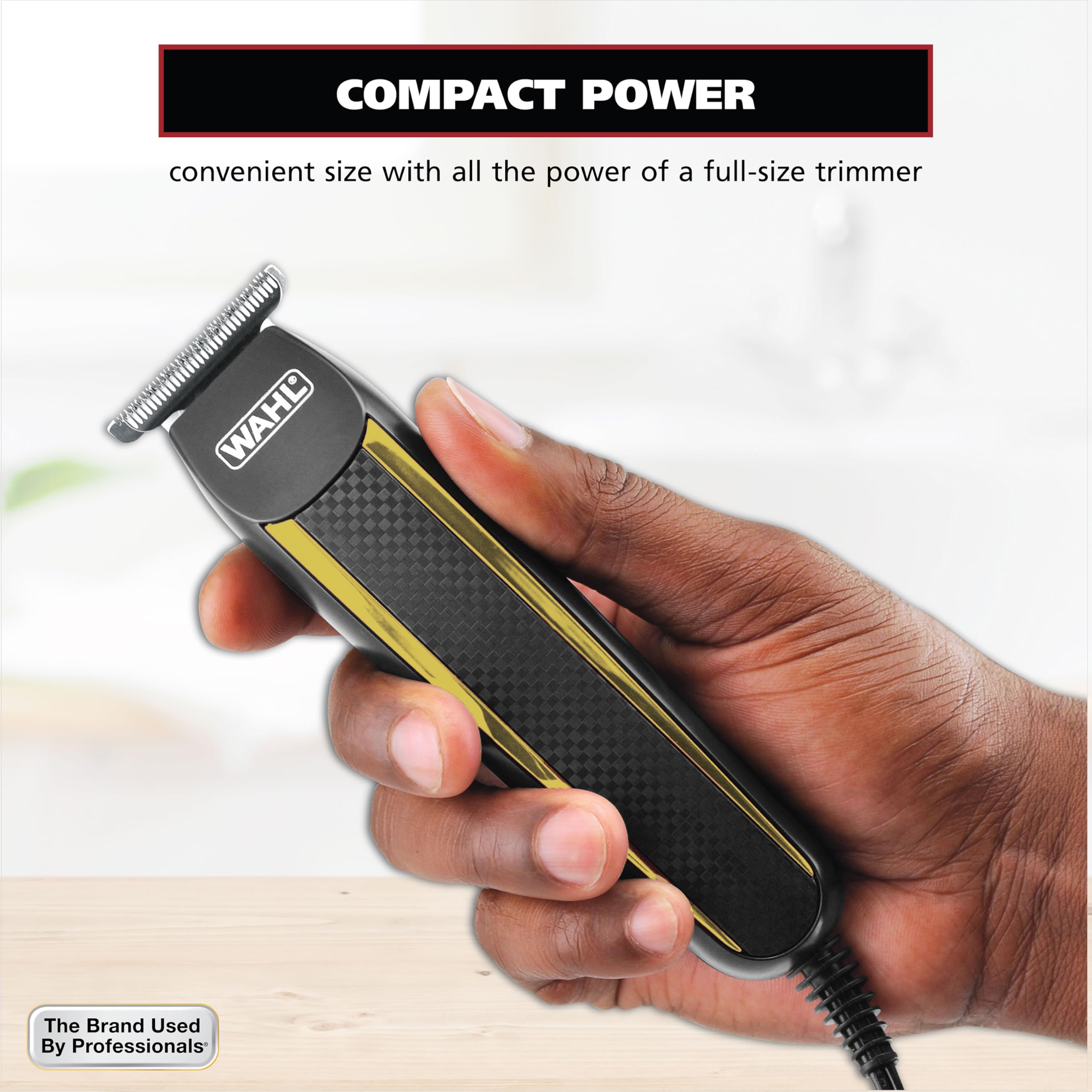 Wahl Edge Pro Bump Free Corded Beard Trimmer for Men Touch Up Trimmer & Grooming Detailer Kit – Perfect for Edging Beards, Mustaches, Hair, & Stubble, – Model 9686-300