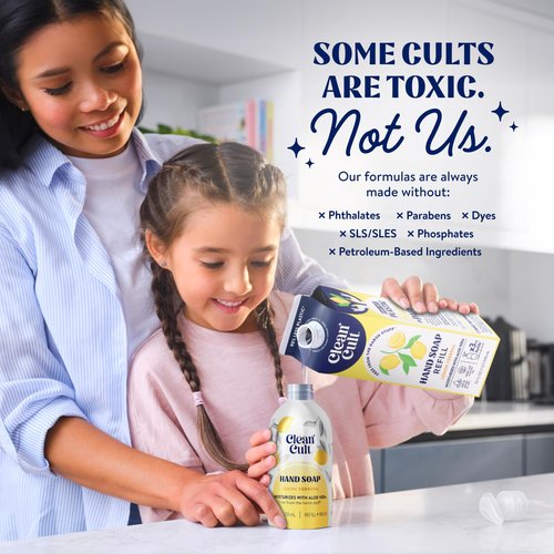 Cleancult - Lemon Verbena - Moisturizing Liquid Hand Soap - Refillable Aluminum Bottle - Made with Aloe Vera - Nourishes & Moisturizes Dry & Sensitive Skin - 12 oz - 3 Pack