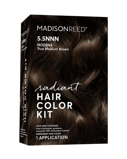 Madison Reed Radiant Hair Color Kit - 5.5NNN Dark Brown with Warm Golden Tones | 100% Gray Coverage, PPD-Free & Ammonia-Free