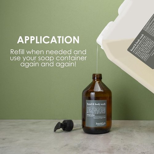 Jean & Len Hand & Body Wash - Rosemary & Ginger Scent | Cleans & Nourishes Skin, 169.07 Fl. Oz.