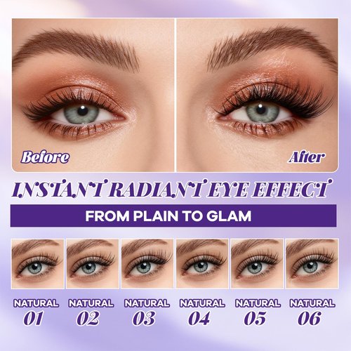 B&Q Wispy Lash Clusters Kit, Natural 01, Individual False Eyelashes Extension Set, Undetectable Natural Look for Effortless Day-to-Night Beauty, from Office Elegance to Date Night Glamour(8-16mix)