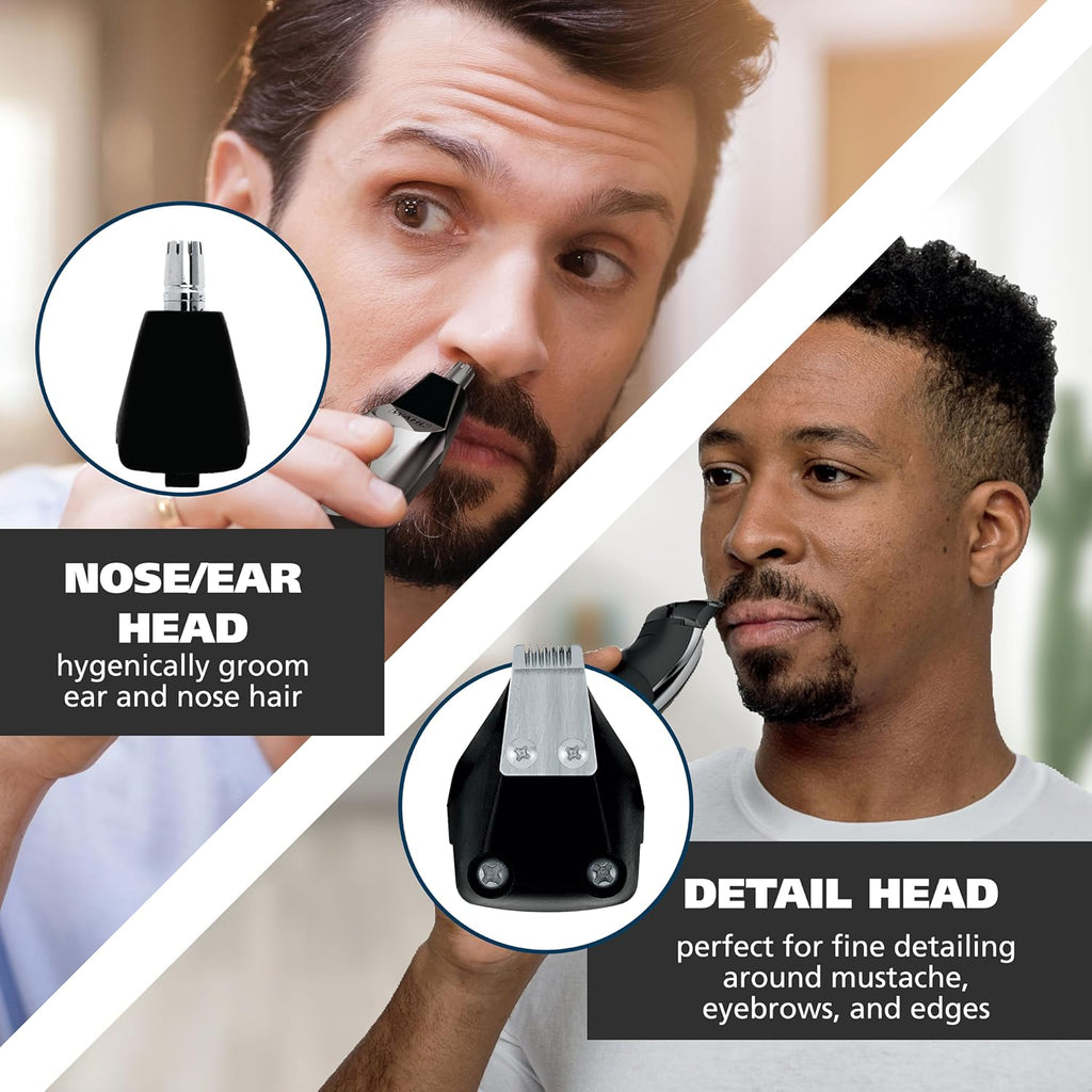 Wahl Groomsman Pro Beard Trimmer for Men - Rechargeable Cordless with 3 Attachments for Beard, Nose & Ear Hair - Model 5617