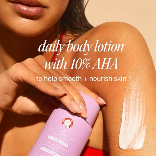 First Aid Beauty - KP Smoothing Body Lotion | 10% AHA & Lactic Acid for Exfoliation & Moisturization - New Peach Scent (6.7 fl oz)