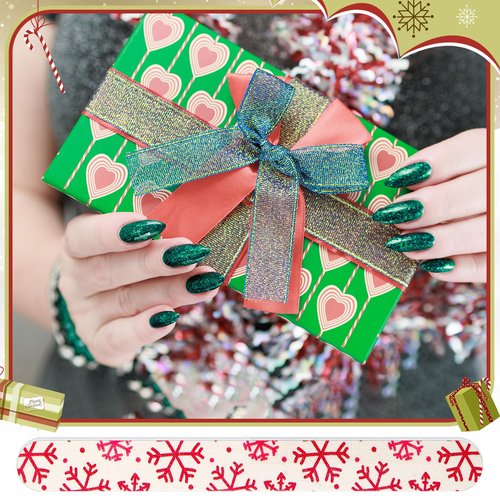 Lanties 45 Pack Christmas Nail Files Gifts Bulk Holiday Emery Boards Double-Sided Christmas Party Nail Files Bulk Stocking Stuffers Christian Gifts for Women Customers Coworkers Staff(Santa)