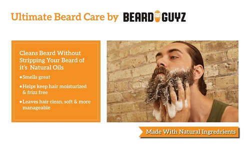 Beard Guyz Beard Wash – Daily Beard Cleanser & Shampoo – Gentle Facial Hair Wash with Argan Oil & Botanic Extracts – Refreshing Citrus Beard Cleanser for Men’s Grooming, 8 oz