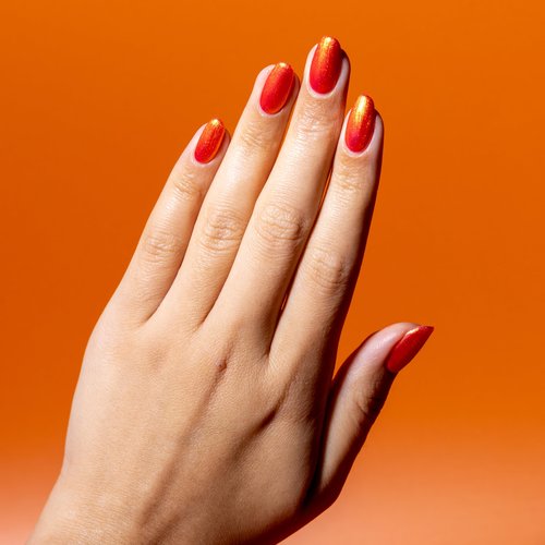 Orly Melting Point Nail Polish Collection | GoldenOrange Shimmer | Long-Wearing, Full Coverage Formula with Gripper Cap | Vegan & Cruelty-Free (Erupt To No Good)