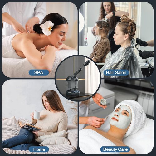 Kingsteam Facial Steamer - Nano Ionic Facial Steamer for Deep Cleaning, Portable Ozone Face Steamer with Extendable 360° Rotating Arm, Humidifier for Personal Care Use at Home or Salon
