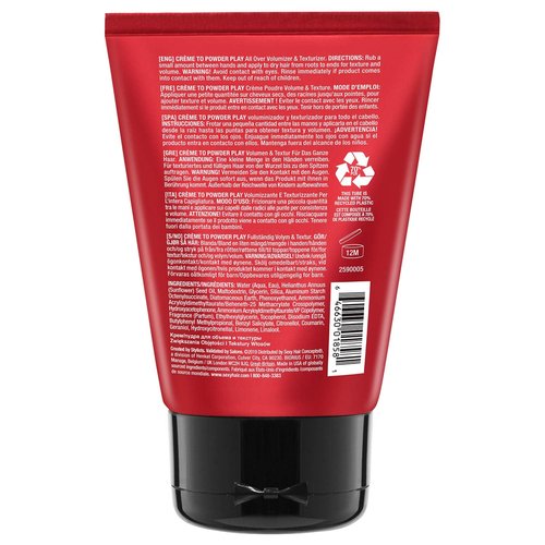 SexyHair Big Creme 2 Powder Play Volumizer & Texturizer - 3.4 Oz | Up to 100% More Volume | All Hair Types