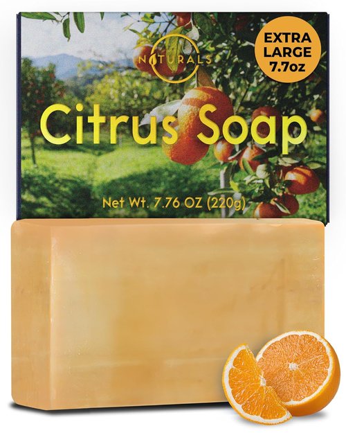 O Naturals Citrus Men's Soap Bar - Exfoliating All-Natural Formula | 7.76 oz Unisex