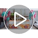 Orange Groovy Bus Tablecloth - 72x30 Inches for 60s & 70s Boho Party Decorations
