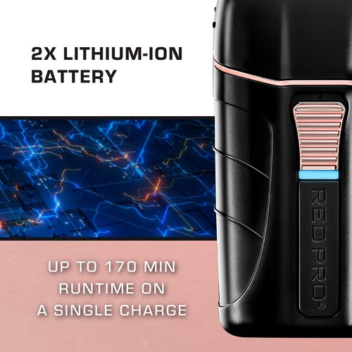 RED Pro Titanium Foil Shaver Cord/Cordless Shaver for Men, Powerful Electric Razor USB-C Rechargeable, Up to 170 Minutes of Run Time, Quiet, Durable and Portable (Matte Black)