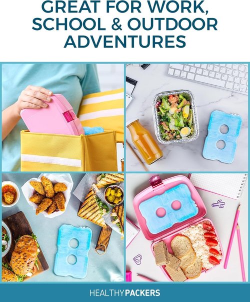 Healthy Packers Ice Packs - Long-Lasting Reusable Cool Packs for Lunch Boxes & Coolers | Ideal for Beach, Camping & Fishing