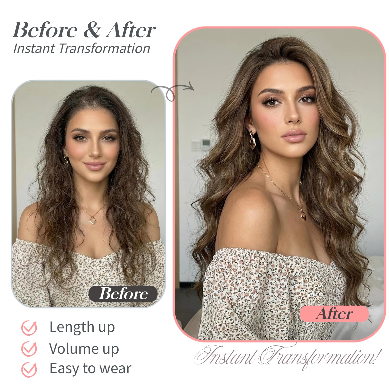 XIXISNOW Hair Toppers for Women Thinning Hairs 24 Inch Long Layered Topper Curly Synthetic Wiglets Pieces Hand-Tied Hairline Synthetic Clip on Hair Topper for Women Dark Brown Mix Golden Brown