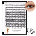 Bodermincer 200pcs/Pack C Curl 20 Root Thickness 0.07mm Individual Lash Cluster Black Individual Cluster Eye Lashes Grafting Fake False Eyelashes Lash Clsuter Wispy (20D 10-12-14-16mm MIX)