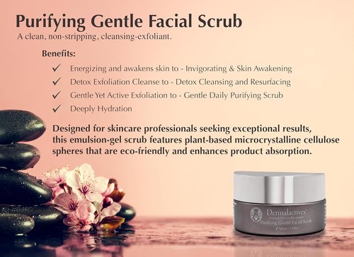 Dermalactives Purifying Facial Scrub - Gentle Exfoliation for Clear Skin | 4 oz