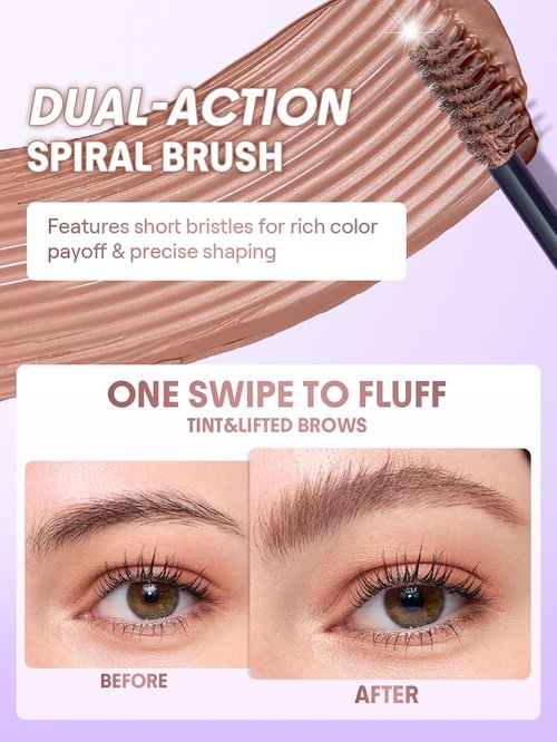 SheGlam Airy Tinted Brow Mousse - Highly Pigmented Eyebrow Cream Gel | Water-Removal, Ash Pink