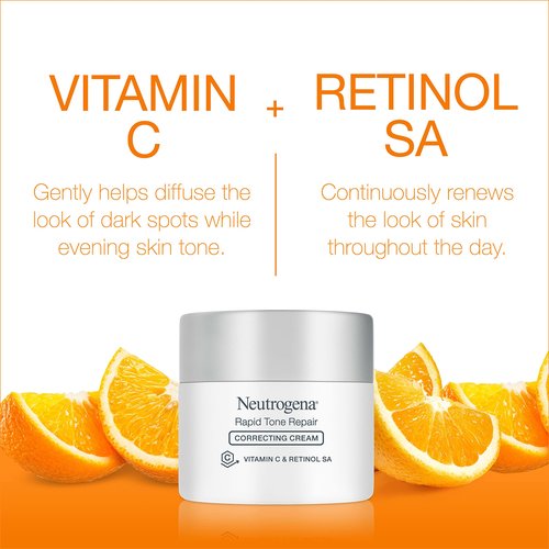 Neutrogena Rapid Tone Repair Retinol + Vitamin C Face Moisturizer, Dark Spot Corrector, Anti-Aging Face Cream for Even Tone 1.7 oz + Trial Size Hydro Boost Facial Cleanser, 0.5 fl. oz