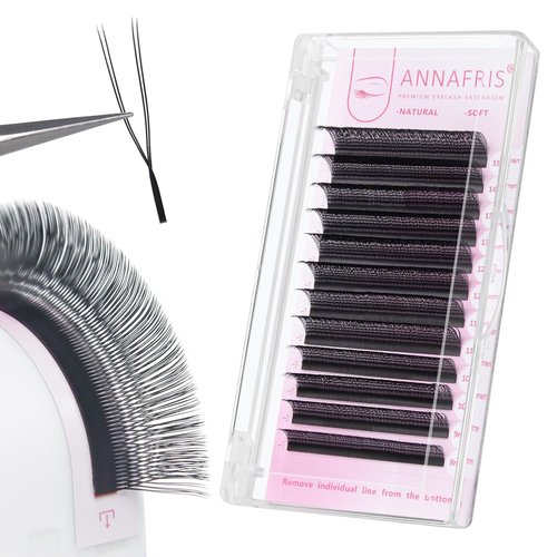 ANNAFRIS U Shape YY Eyelash Extension Makeup Mesh Net Cross 2D Y Shape Premade Fans Lash Extensions Hand Woven Natural Soft Faux Mink False Lashes (0.07 D,8-15mm Mix)