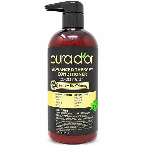 PURA D'OR Advanced Therapy Conditioner - Moisture & Strength for All Hair Types | 16oz, Sulfate-Free, Argan Oil & Biotin