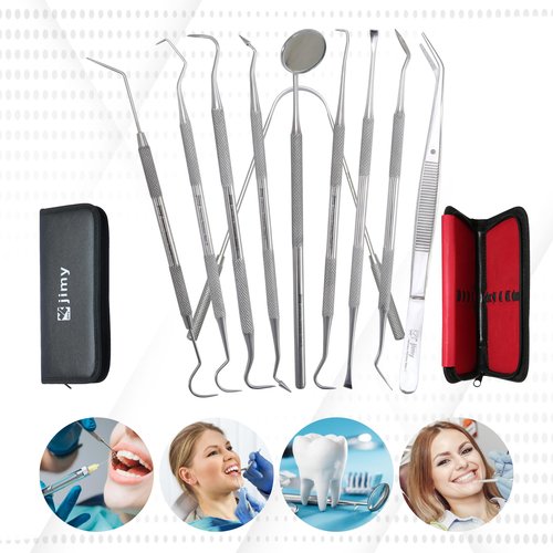 Jimy Dental Tools Set of 10Pcs, Professional Plaque Remover (10 Pack Dental Tools)