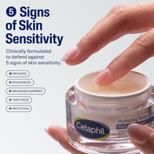 Cetaphil Deep Hydration Water Gel - 72 Hour Moisturizer with Hyaluronic Acid for Sensitive Skin | 1.7 oz