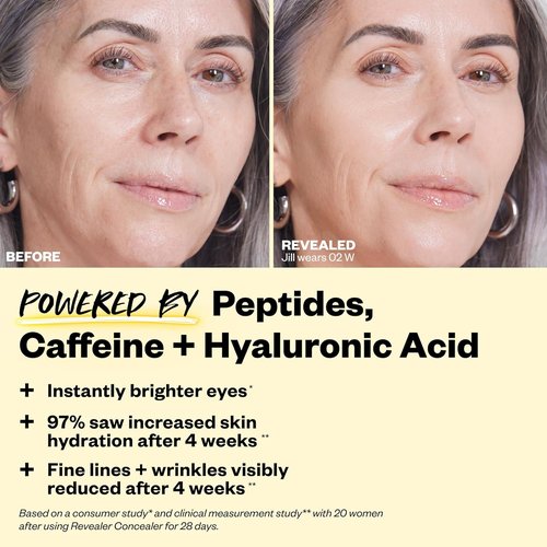 Kosas Revealer Concealer - Hydrating Medium Coverage Under Eye & Face Concealer with Hyaluronic Acid | Tone 8.5 C