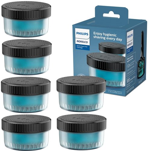 Philips Norelco Quick Clean Pod Cartridge - Lubricates Shaver & Eliminates Hair | 6x 5.4 fl oz (Up to 1.5-Year Supply)
