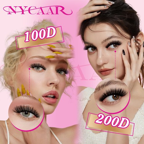 Lash Clusters 3D Effect Individual Lashes Kit NYCAAR 154pcs 200D D Curl 9-16MIX Eyelash Clusters Wispy Lashes Fluffy Cluster Lashes Kit with Lash Glue Remover Applicator Easy to Use for Beginners