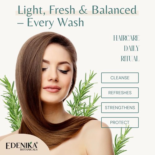 Edenika Botanicals Rosemary Oil Shampoo - Biotin Formula for Thinning Hair, Sulfate-Free, 16 fl oz