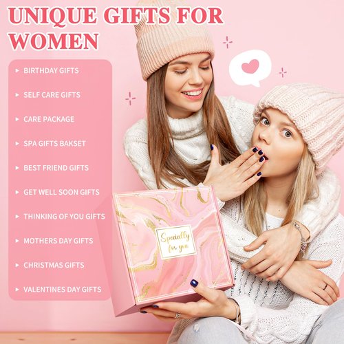 Gift Baskets for Women Birthday Gifts for Women Unique Get Well Gift for Woman Luxury Self Care Gifts for Woman Get Better Soon Care Package Set for Her Spa Kit Box for Girlfriend, Mom, Best Friends