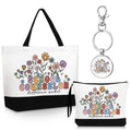Kacctyen Employee Thank You Gifts Sets Canvas Tote Bag Makeup Cosmetic Bag Appreciation Keychains for Coworker Staff Women(3 Pcs,School Counselo)