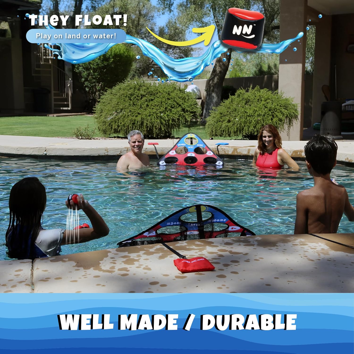 TOSS & ROLL NN' Hole - Portable Cornhole Game for Water or Land | Fun for All Ages