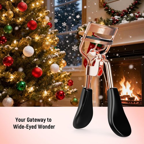 Kaasage Eyelash Curler for Lift and Curl, Professional Stainless Steel Makeup Eyelash Tool with Ergonomic Handle & 6 Replacement Pads for Long-Lasting Results