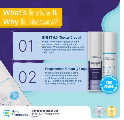 HelloPharmacist Biestro 5.0 BioIdentical Cream + Pro-g Relief Cream for Women | Pharmacist Formulated Brand |Topical Feminine Care Support Derived from Wild Yam for Balance & Wellness | 3oz + 3oz
