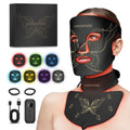 LANSSPARIE LED Light Therapy Mask, 7 Modes Soft Silicone Red Light Therapy Mask for Face and Neck, Red Light Face Mask with 5 Brightness Levels for Anti-Aging, Skincare at Home & Travel - E106A