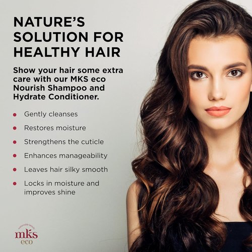 MKS Eco Nourish Shampoo & Hydrate Conditioner Set - Moroccan Argan Oil, Vegan, 10 fl oz Each