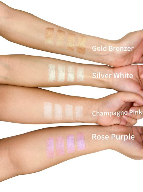 Skiennix Highlighter Palette - Long-Lasting Cream Glitter Makeup in Purple