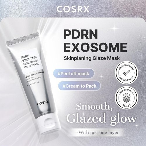 COSRX PDRN Exosome Glaze Wrapping Mask - Salmon DNA Overnight Peel-Off Mask for Glass Skin, 1.69 fl. Oz | Korean Skincare