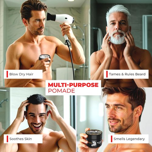 Bossman Natural Hair & Beard Pomade - Vetiver X Scent | Medium Hold & Moisturizing for Hair, Beard & Mustache