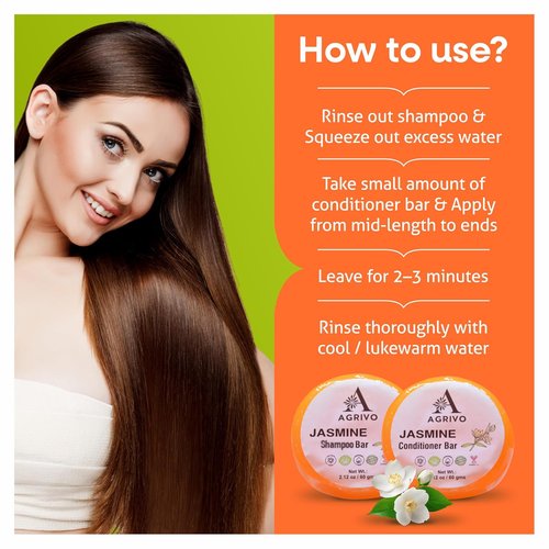Skiennix Jasmine Shampoo & Conditioner Bar - Strengthen & Volumize All Hair Types | 2.12 oz Natural Ingredients