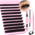 Volume Lashes Extension Kit 20MM Mink Lashes Clusters 120D Thick Individual Lashes with Lash Bond and Seal and Applicator Thick Eyelashes Extension Kit by zanlufly