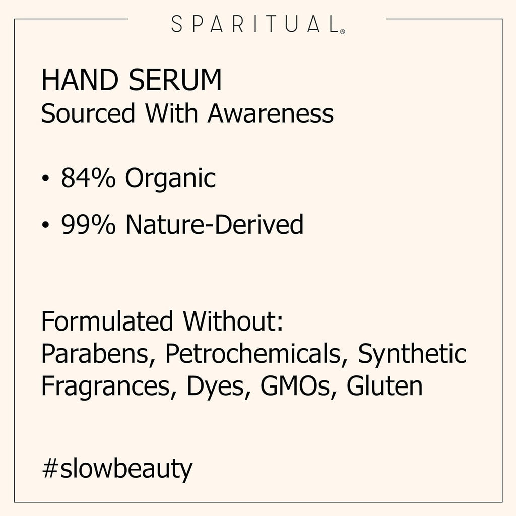 SPARITUAL Citrus Cardamom Vegan Hand Serum - Nourishing Moisturizer | 1oz