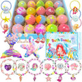 Bath Bombs for Girls Kids with Surprise Inside, 20 Fun Princess Fizzy Bath Bomb with Jewelry Toys, Mermaid Gifts for Daughter Granddaughter Niece, Girls Gift Set for Valentines Day, Easter, Birthday