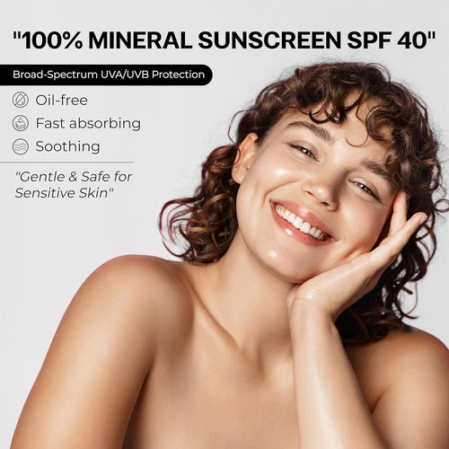 Skiennix Ultralight Sun Cream (SPF 40) - 50 mL | 100% Mineral, Oil-Free Sunscreen - Smooths Skin & Controls Shine