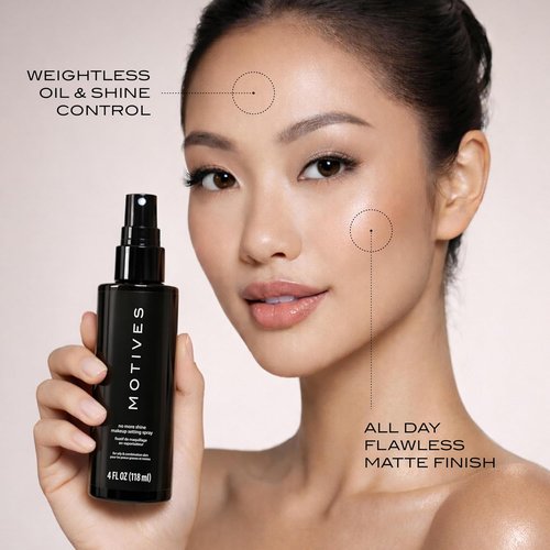 Motives® No More Shine Makeup Setting Spray - Controls Shine & Absorbs Oil for Matte Finish | 4 fl. oz.