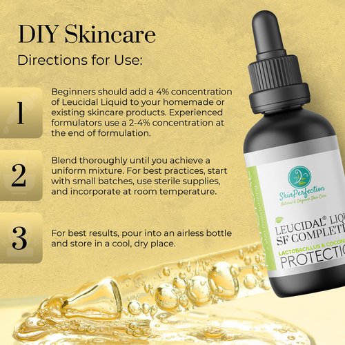 Skin Perfection Leucidal Liquid SF Complete - Compatible with Hyaluronic Acid Serum & Anti Aging Serum - DIY Natural Preservative Alternative for Cosmetics (4 ounce)