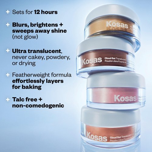 Kosas Cloud Set Loose Powder – Translucent Setting + Blurring Talc-Free Face Powder in Translucent Candy (Ultra Sheer Pink)