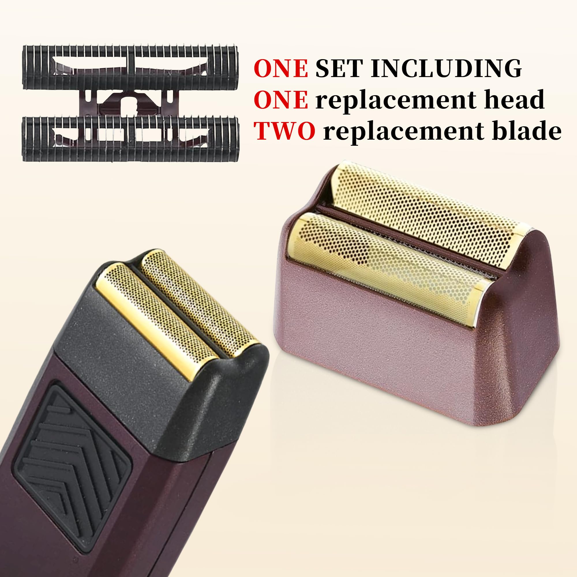 1 Pack Professional 5-Star Series Finale Shaver Replacement Foil & Shaving Bar Assembly Compatible with Wahl Shaver Models 7031-100,7043-100 Ultra Close Shaving Replacement Cartridges, Gold (Red)