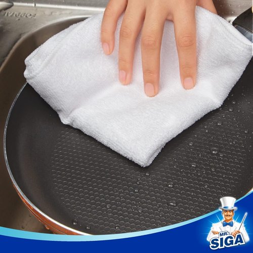 MR.SIGA Microfiber Cleaning Cloths - Streak-Free All-Purpose Towels | Pack of 12, 32 x 32 cm (12.6 x 12.6 in)