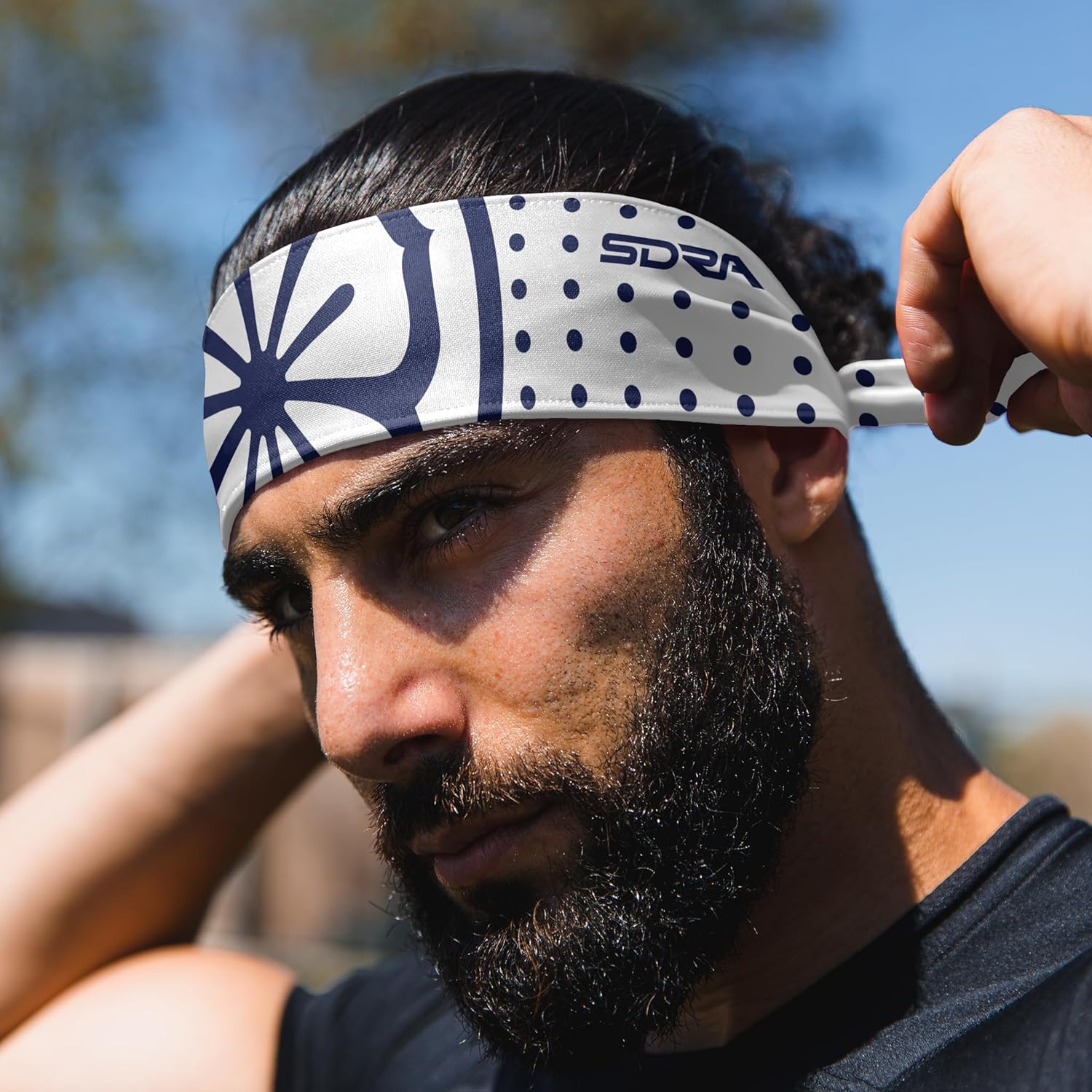 Suddora Daniel-San Lotus Headband - Lightweight, Breathable Tie Style for Karate, Running & Cosplay